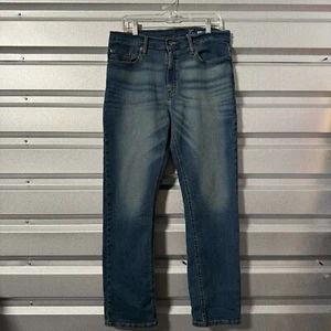 George Jeans Mens 33x30 Blue Denim Mid Rise Flat Front Comfort Fit Straight Leg - Picture 1 of 10