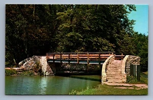 Postcard Vtg Illinois Bridge Pine Creek White Pines Forest State Park Oregon - Picture 1 of 2