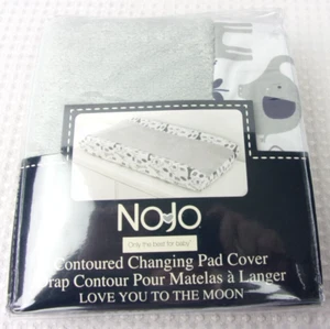 NoJo Love You To the Moon Contoured Changing Pad Cover White/Gray NEW - Picture 1 of 4