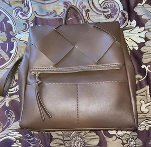 Mega gewebter Rucksack Handtasche braun - Bild 1 von 9