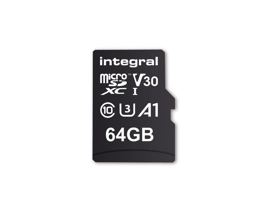 Integral INMSDX64G-100V30 64GB MICRO SD CARD MICROSDXC UHS-1 U3 CL10 V30 A1 UP T - Immagine 1 di 1