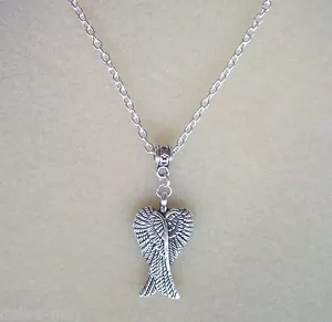 Pretty Guardian Angel Wings Pendant S/P Chain Necklace in Gift Bag - Protection - Picture 1 of 3