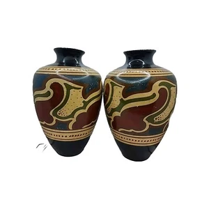 Par de jarrones Imbra firmados por Gouda Pottery-Holland 108 RARO  - Imagen 1 de 9