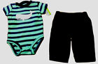 NEW Baby Gift Boys Nautical Carters Whale 2pc Striped Top and Navy Pants 6Mth