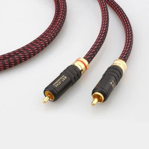 Pair RCA To RCA Male Stereo Cable HiFi Audio Interconnect Cord Gold Plated Plug - Afbeelding 1 van 9