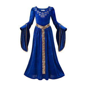 Medieval Princess Child Renaissance Costume Girls Fancy Dress Costume 6-12 Years