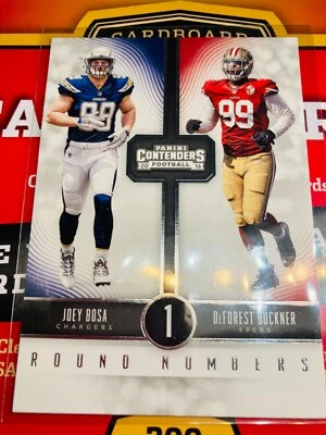 2016 Contenders Round Numbers Joey Bosa DeForest Buckner #5 Chargers Niners V218 - Image 1 of 3