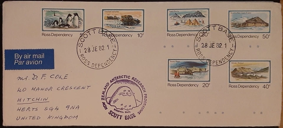 (NZL-222)NEW ZEALAND 1982 Ross Dependancy cover with special pmk posted to UK - Image 1 of 1