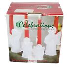 Frosted Crystal Angel Candle Stick Holders 6 Inch 4 Piece Set Caroling Christmas