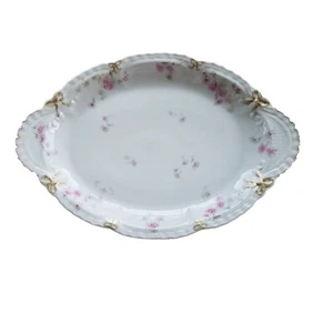 Antique Limoges 16 1/2" Oval Floral Platter TH Porcelaine Mousseline France 1894 - Picture 1 of 4