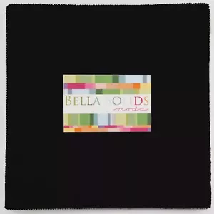 Moda Bella Solids Black Junior Layer Cake - 20 10" Fabric Squares - Picture 1 of 1