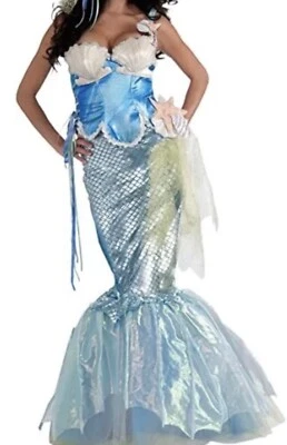 Forum Novelties Women's Halloween Metallic Blue Mermaid Costume Size Medium — 第 1/4 张图片