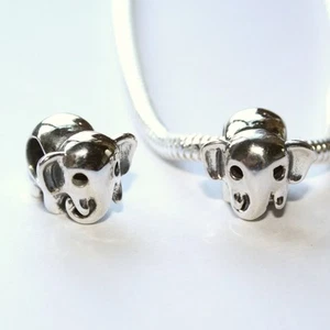 ELEFANT - Afrikaner - Indianer - Massive 925 Sterling Silber European Charm Bead - Bild 1 von 1