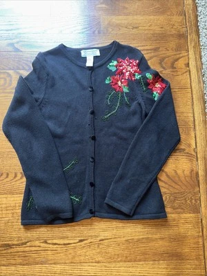 Cárdigan De Colección Tiara Int’L Colección Navidad Lentejuelas Pascua Mujer Talla L Foto 1 de 4