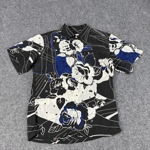 Brioni Shirt Mens Medium Floral Print Rayon Made Italy Short Sleeve Button Up - Picture 1 of 9