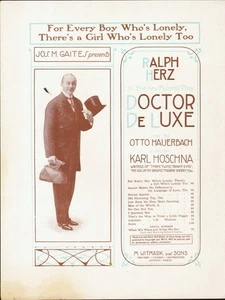 Doctor De Luxe 1911 KAUSHNA & HAUERBACH Theatre Sheet Music! For Every Boy... - Picture 1 of 2