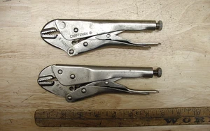 2 Vntg Craftsman 9_45342 USA Circle "I" Vise-Grip Type Pliers,7-3/16",1/2",XLINT - Picture 1 of 11