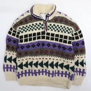 Suéter tejido a mano de lana vintage talla XL Ecuador - Imagen 1 de 9