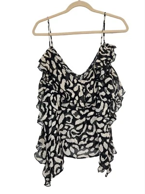 Blusa camisola con volantes estampado de leopardo de Zara talla L nueva sin etiquetas Foto 1 de 4