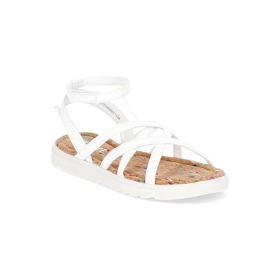 Justice Little Girl & Big Girl Strappy Sandal, Size 13, Open Toe, White, Medium - Image 1 of 4