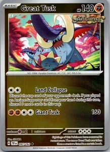 Great Tusk - Reverse Holo Uncommon SV05: Temporal Forces 097/162 Near Mint - Picture 1 of 2