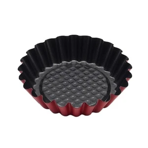 9,8 Cm Antihaftbeschichtetes Mini-Flan-Törtchenblech, Geriffeltes - Picture 1 of 7