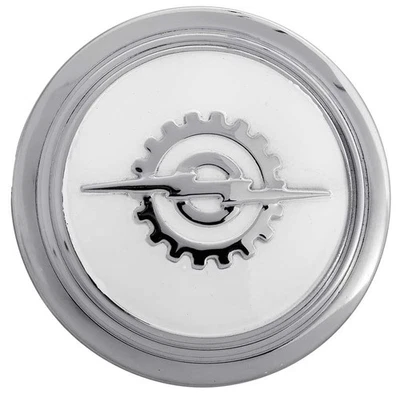 Camión Ford serie F 1953-60; botón de bocina; acero inoxidable con pintura blanca Foto 1 de 2