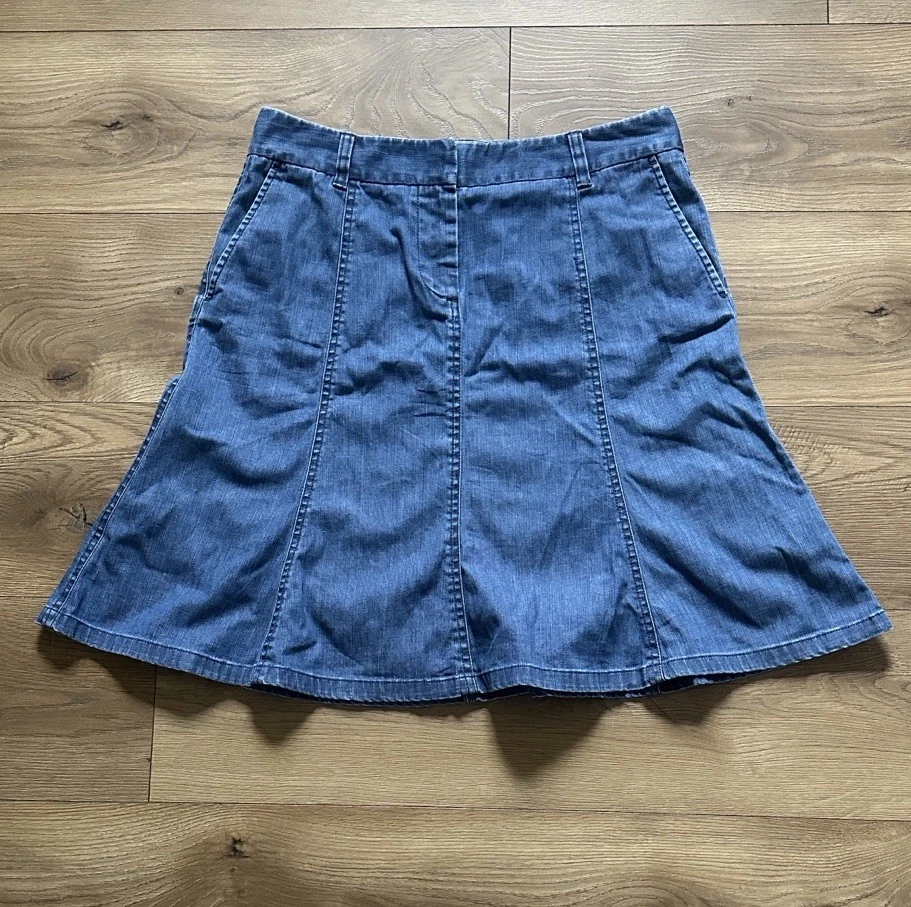 L.L. Falda acampanada de mezclilla Bean para mujer bolsillos talla 10P calce clásico favorecedor Foto 1 de 4