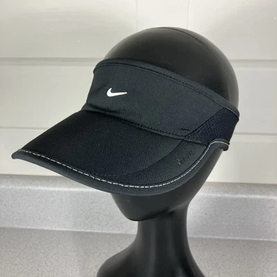 Nike Daybreak Dri fit Running Visor Hat Cap Black White Tennis Running Golf - Image 1 of 4