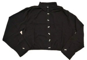 Jolie & Joy Blouse Juniors Size Large Lightweight Bow Button Accent Black Top - Picture 1 of 17