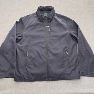 Tumi Tech Jacket Mens XL Blue Full Zip Hidden Hood Lightweight Windbreaker - Picture 1 of 11