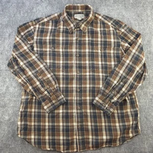 Duluth Shirt XL Flannel Brown Plaid Button Down Pockets Outdoors Long Sleeve - Picture 1 of 7