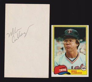 Mike Cubbage ( Debut 1974 ) TEX MIN NYM HOU SIGNED AUTOGRAPH AUTO 3x5 INDEX COA - Picture 1 of 1