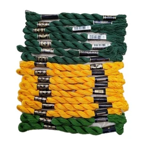 17 DMC Pearl Cotton 5 Threads NEW Greens And Yellows - Picture 1 of 6