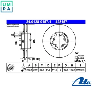 2x BRAKE DISC 24.0128-0157.1 FOR FORD TRANSIT/TOURNEO/Bus/Van/Platform/Chassis - Picture 1 of 10