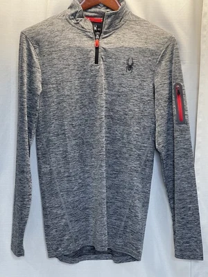 SPYDER ACTIVE 1/4 ZIP ACTIVE JACKET GRAY ZIP MEDIA ARM POCKET MEN'S Medium NWT⛳ - Image 1 of 4