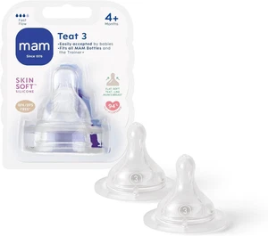 Teats Size 3 | 2 Pack | Fast Flow | Suitable from 4+ Months | Fits All Bottles - Picture 1 of 11