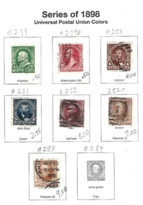 US Stamps,SC#279-83, Used, SCV=31.00, 1898 Series, Universal Postal Union Colors - Picture 1 of 1