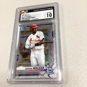 Jordan Walker 2021 Bowman #BCP-146 Chrome Prospects St. Louis Cardinals CGC 10 - Picture 1 of 2