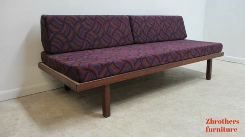 VTG Scandinavian Walnut Day Bed Sofa Couch Custom Ventura fabric Robert Lester B Cover