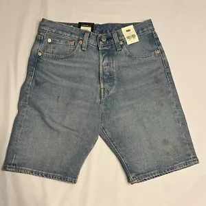 Pantaloncini denim Levi's Premium 501 Jorts effetto invecchiato da uomo 28 Big E nuovi con etichette - Foto 1 di 9