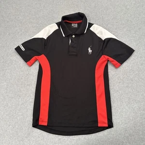 Ralph Lauren Poloshirt Jungen Small schwarz rot Rugby Polyester # 02 - Bild 1 von 11