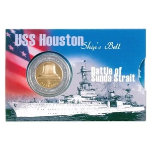 Australia: 2002 $5 USS HOUSTON 60th Anniv of the Battle of Sunda Strait Bi-metal - Picture 1 of 3