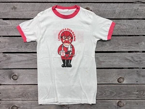 RED BARON PIZZA Shirt SEAGRAM'S GIN Youth Size 1970's SINGLE STITCH VINTAGE - Picture 1 of 5