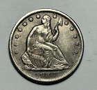 1867 S SEATED LIBERTY HALF DOLLAR XF-AU