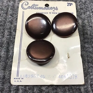 Vintage Costumakers 3 Large Sewing Buttons Round 1 1/8” NOS Shank - Picture 1 of 6