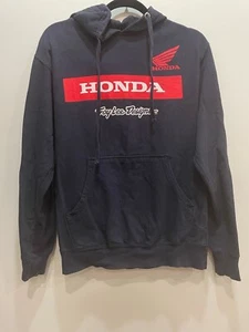 Sudadera con capucha suéter Honda Troy Lee S azul marino carreras ropa de calle envejecida - Imagen 1 de 12
