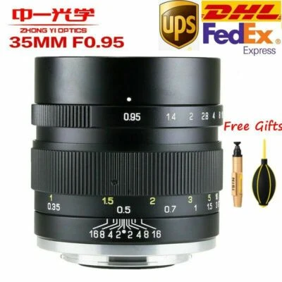 DHL Zhongyi Mitakon Speedmaster 35 mm F0.95 Len Mark II per Fuji X Canon EF-M Sony