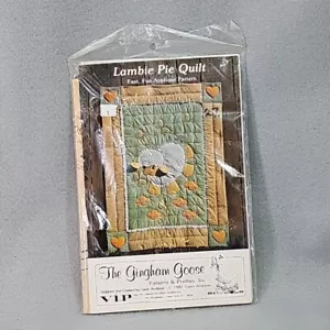 Gingham Goose Vtg 1980 Lambie Pie Baby Crib Quilt Applique Pattern 45"x60" NOS - Picture 1 of 2