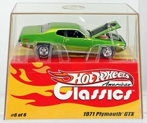 1971 PLYMOUTH GTX GREEN 1/43 HOT WHEELS AMERICAN CLASSIC CAR RARE 1/5,000 - Picture 1 of 6